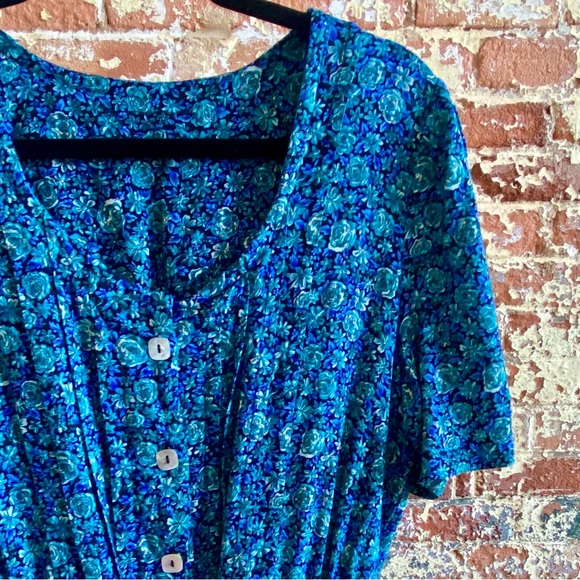 Vintage Blue Floral Jumpsuit - Picture 2 of 7
